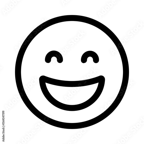 smiling eyes icon with line style, perfect for user interface projects