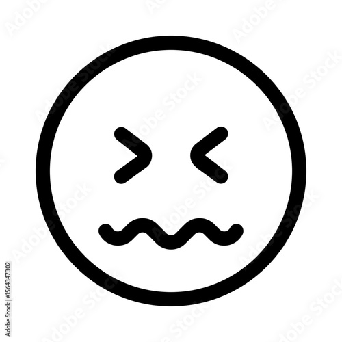confounded face icon with line style, perfect for user interface projects
