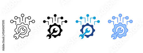 Remote Maintenance Multipel Icon Set.