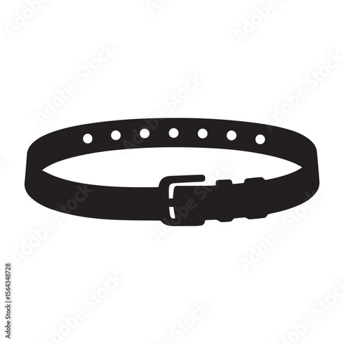 Cowboy belt silhouette White Background.