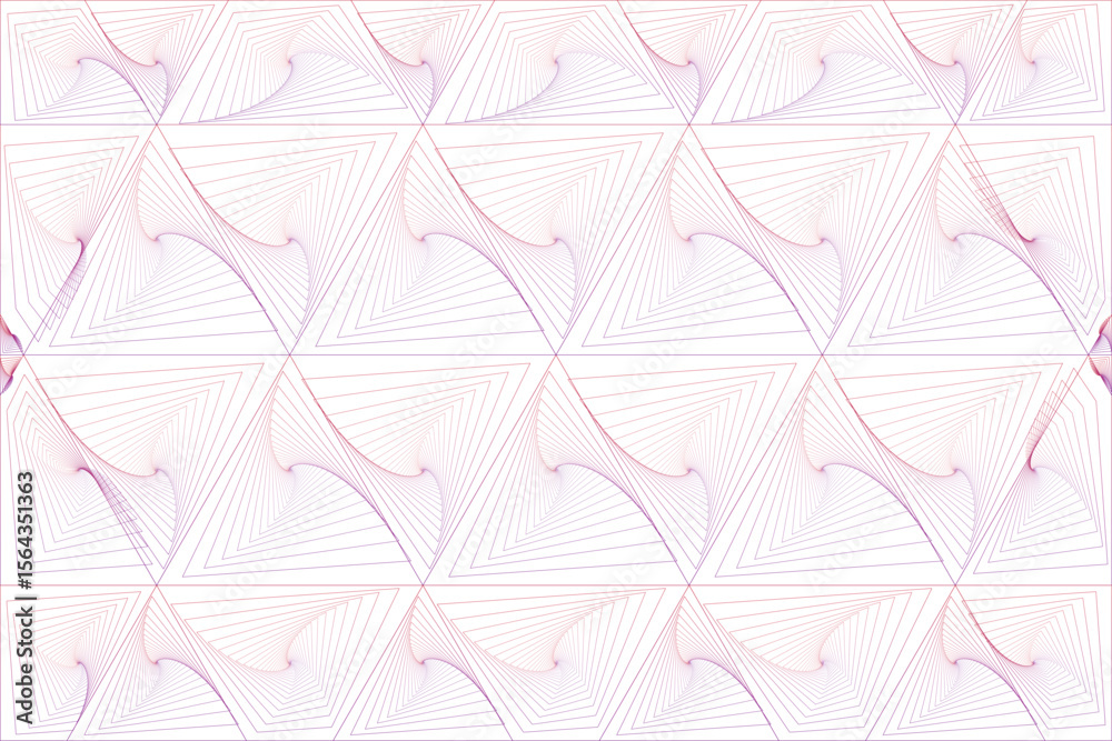 Fototapeta premium Geometric Line Art Pattern with Abstract Triangular Symmetry and Optical Illusion Effect