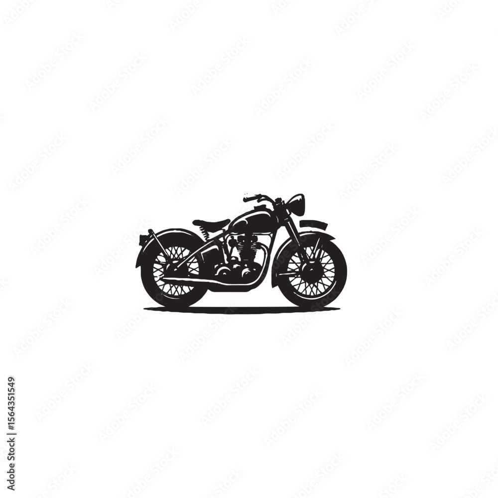 Obraz premium Classic Vintage Motorcycle Silhouette – Retro Style, Freedom & Timeless Coo