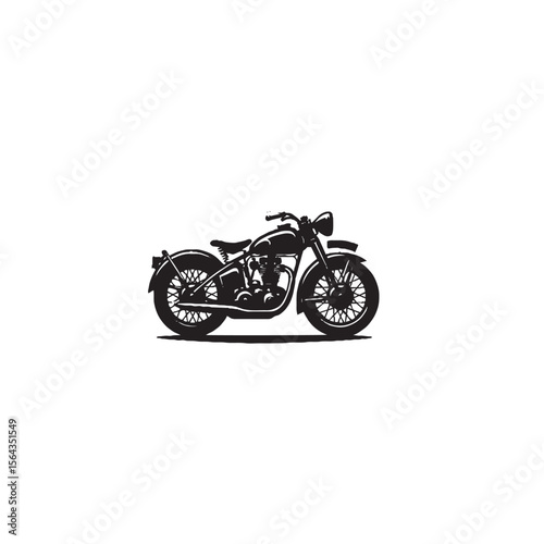 Classic Vintage Motorcycle Silhouette – Retro Style, Freedom & Timeless Coo