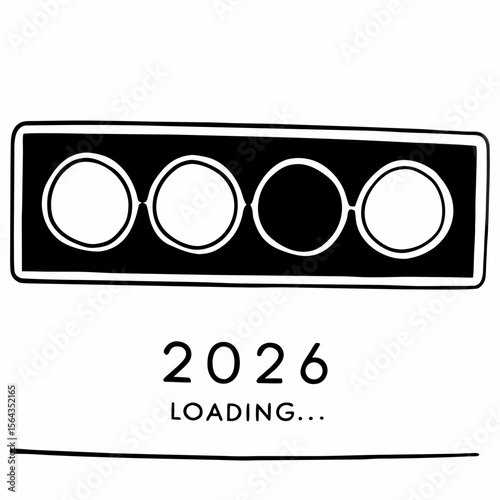 Circles indicate 2026 loading, symbolizing progress and anticipation