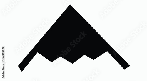 b2 bomber silhouette on a white background Vector Illustration for Military Aircraft, Aviation History, and Stealth Technology Concepts
