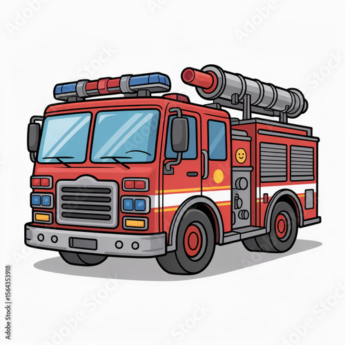 Friendly Fire Truck Character with Sirens and Oversized Wheels