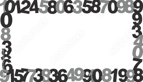 Number frame background image for math education and design projects with numbers and white space area editable vector illustration with png format