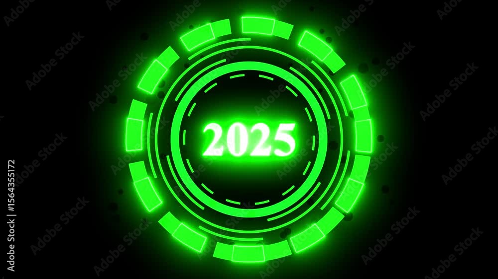 2025 year symbol digital concept. Cyber technology and computer network ...