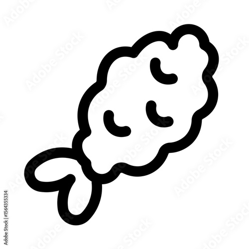 fried shrimp icon with line style, perfect for user interface projects