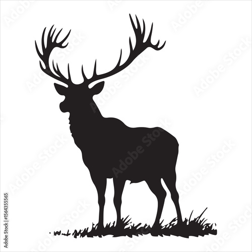 silhouette of deer, deer, animal, vector, silhouette, mammal, nature, illustration, reindeer, antler, wild, wildlife, stag, antelope, christmas, cartoon, horn, elk, goat, horns, antlers, cute, hunting
