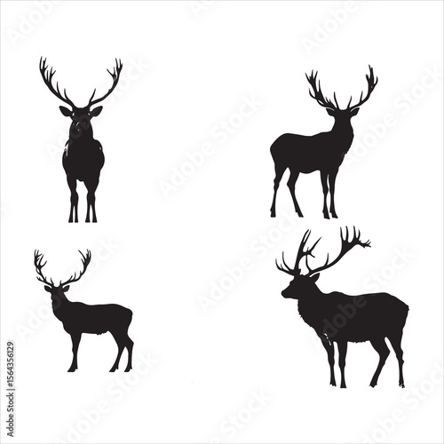 silhouette of deer, deer, animal, vector, silhouette, mammal, nature, illustration, reindeer, antler, wild, wildlife, stag, antelope, christmas, cartoon, horn, elk, goat, horns, antlers, cute, hunting