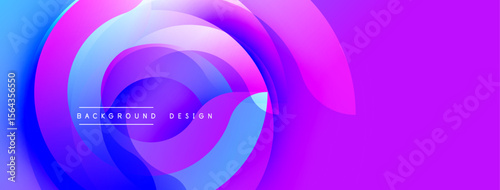 Abstract vibrant design features swirling layers. Blue, purple hues create dynamic visual effect. Modern background element.