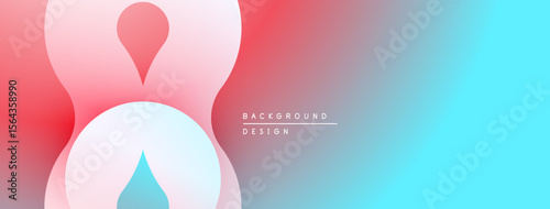 Abstract fluid shapes, pinks, blues blend. Gradient background creates soft visual impact. Modern design element.