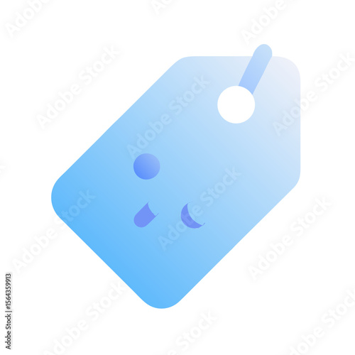 Vector art of a cute blue gradient tag icon, isolated on transparent background, is perfect for sales and promotions
