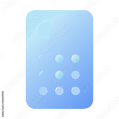 Vector art of a light blue keypad icon with numeric buttons, isolated on transparent background