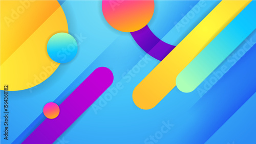 Colorful abstract shapes and vibrant design ideal for backgrounds, web banners, posters, or digital art projects that need a pop of color.