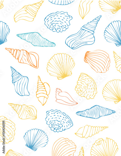 sea shells seamless pattern
