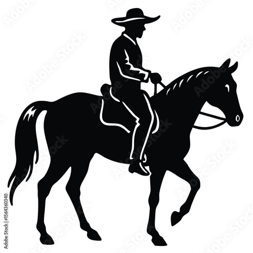 Silhouette of Rider on Horseback: Equestrian Art