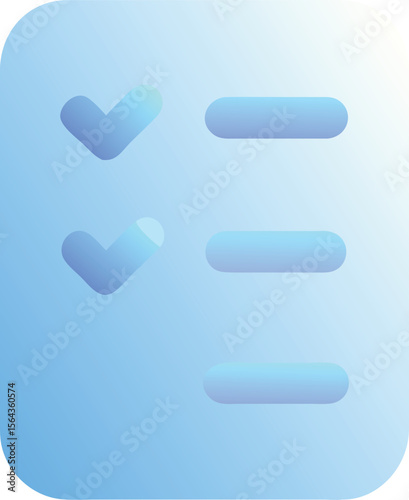 Vector art of a blue checklist icon with checkmarks, isolated on transparent background