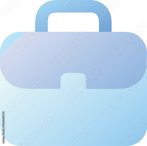 Vector art of a simple light blue briefcase icon, isolated on transparent background