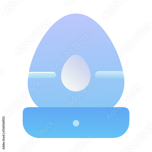 Vector art of a blue gradient eggshaped incubator icon isolated on transparent background