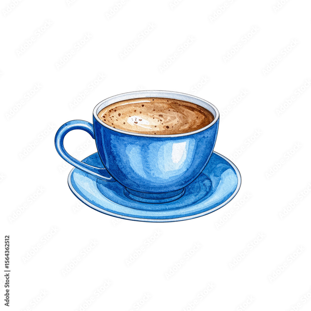 Obraz premium Hot morning coffee in a white cup and saucer