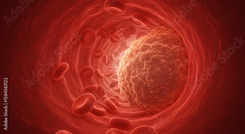 World Stroke Day Microscopic View of Blood Clot Formation in a Blood Vessel