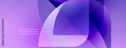 Abstract purple design features overlapping shapes. Gradient colors create modern visual effect. Text reads background design.