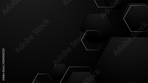 Dark gray hexagonal abstract design, suitable for technology, futuristic concepts, science fiction themes, and modern corporate branding visuals.