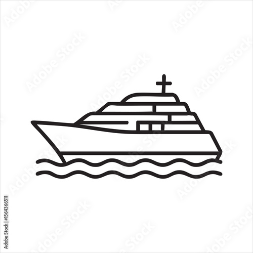 Cruise Ship Yacht Luxury Travel Vacation Icon