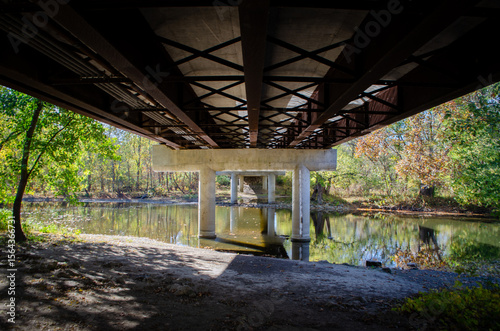 Bridge over a stream in the forest