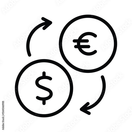 Currency exchange featuring dollars and euros, perfect for financial concepts, banking services, travel, and international finance related designs.