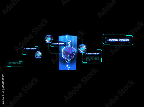 Abstract technology innovation communication concept digital blue design background. Vector illustration