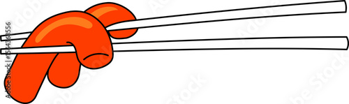 tteokbokki on the chopsticks Korean snacks