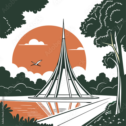 National Martyrs' Memorial Savar - Iconic Tribute at Sunset in Bangladesh