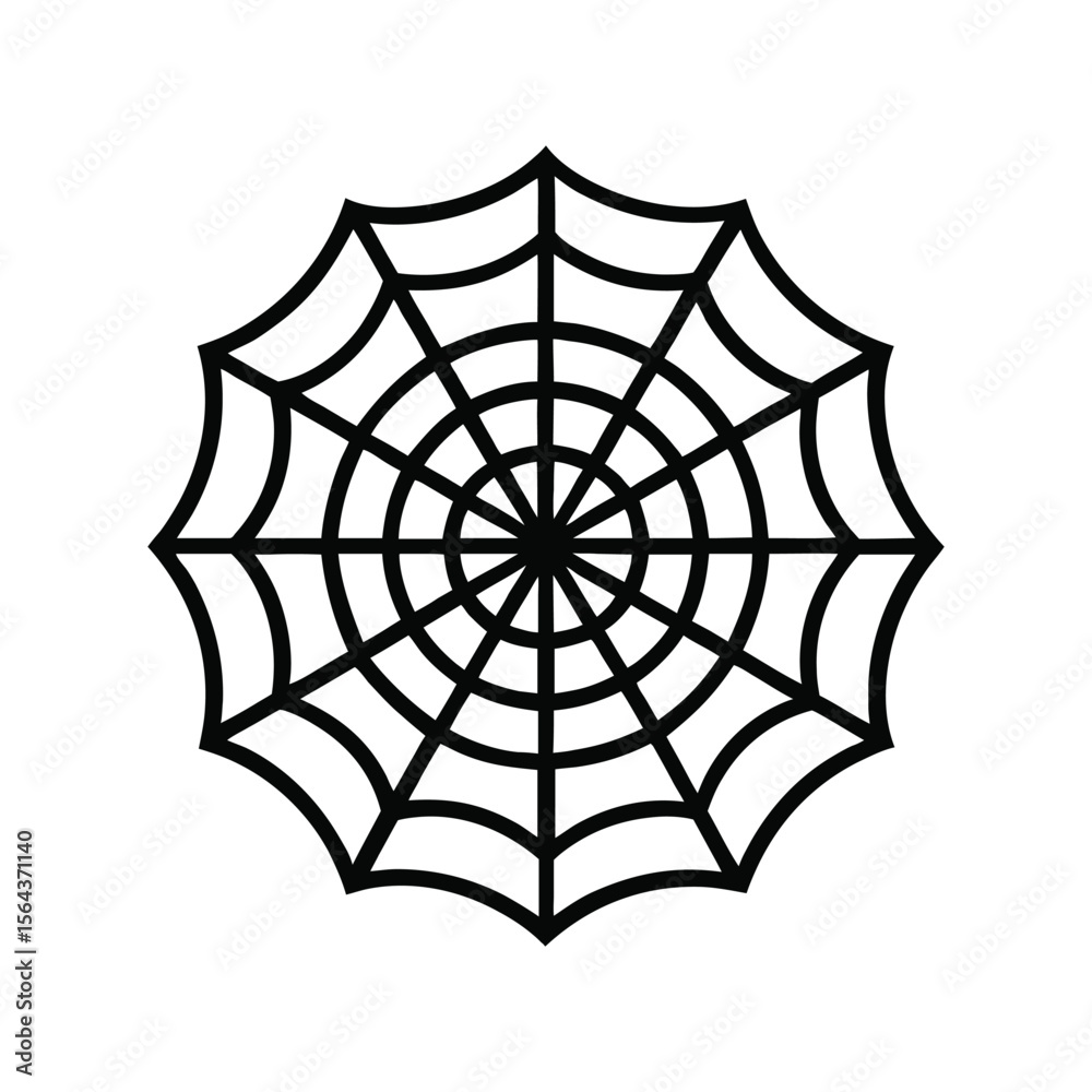 Fototapeta premium Intricate Spider Web Icon, Halloween and Nature Pattern, Cobweb Graphic Element Vector