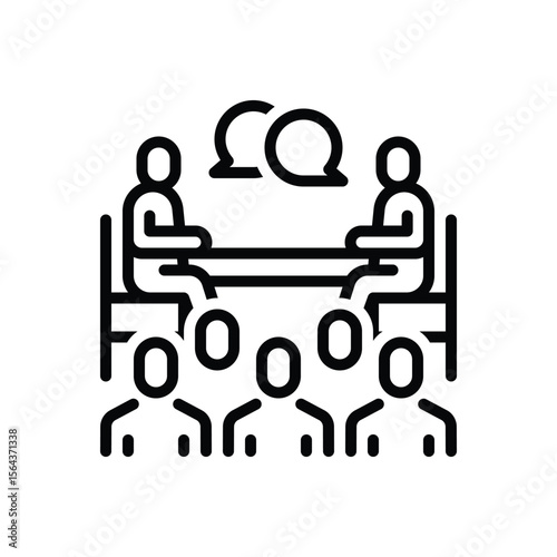 Black line icon for pr consultancy