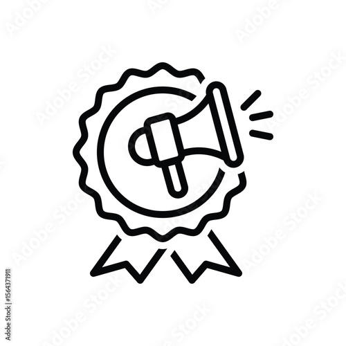 Black line icon for brand visibility