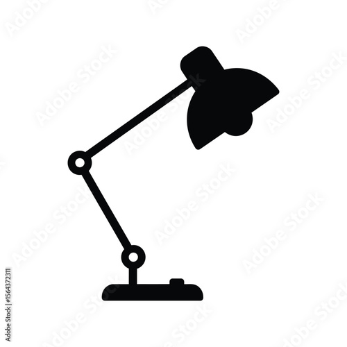 Desk lamp vector icon, office lighting, study light, reading lamp, workspace illumination