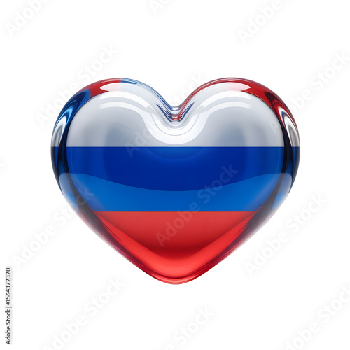 Free Download Russia Flag in 3D Glass Heart Symbol	 - GFXLoad