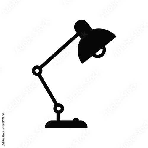 Desk lamp vector icon, office lighting, study light, reading lamp, workspace illumination