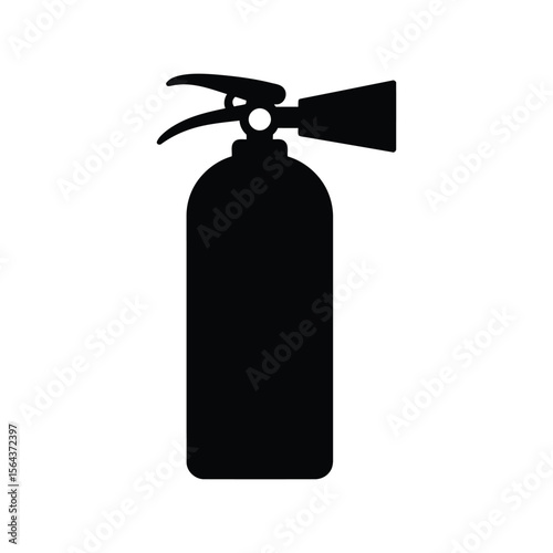 Fire extinguisher silhouette, safety equipment, emergency preparedness, fire protection tool