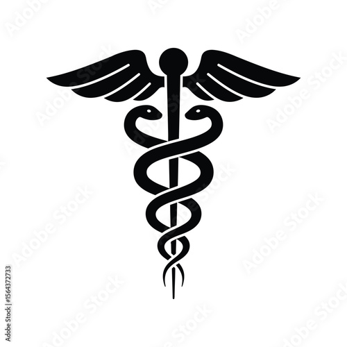Caduceus medical symbol, healthcare, medicine, pharmacy, doctor, healing, emergency icon