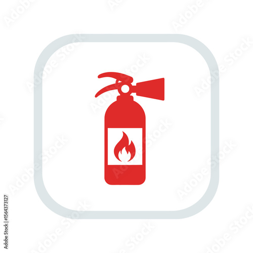 Detailed fire extinguisher icon, safety device, emergency equipment, fire suppression tool