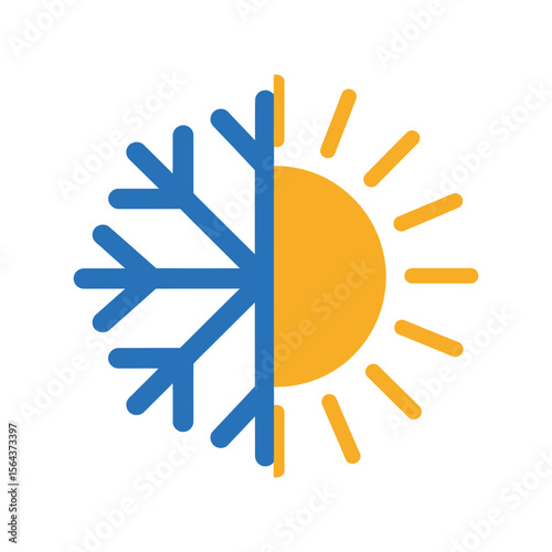Climate control vector icon, temperature regulation, weather, heating, cooling, HVAC symbol