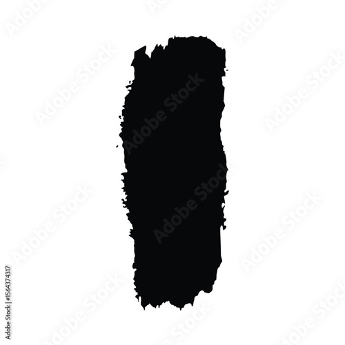 Black Lipstick Swatch Isolated on White Background with Textured Edges and Irregular Shape