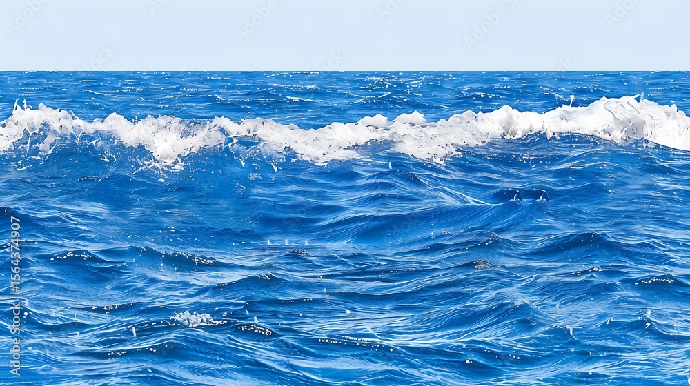 Fototapeta premium Expansive open ocean with undulating waves and frothy crests expressing freedom and adventure