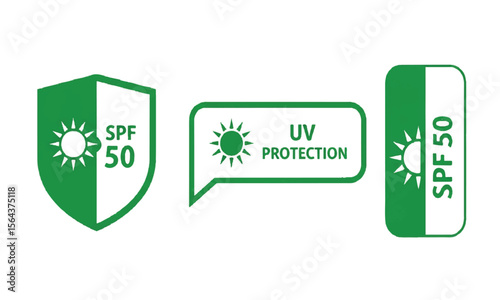 Sun protection SPF 50 UV protection icons