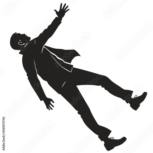 Falling Man Silhouette: Vector Graphic for Design Projects