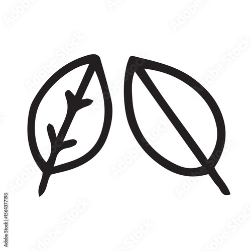 leaves outline doodle. Vector clipart of sketchy drawings isolated on white background